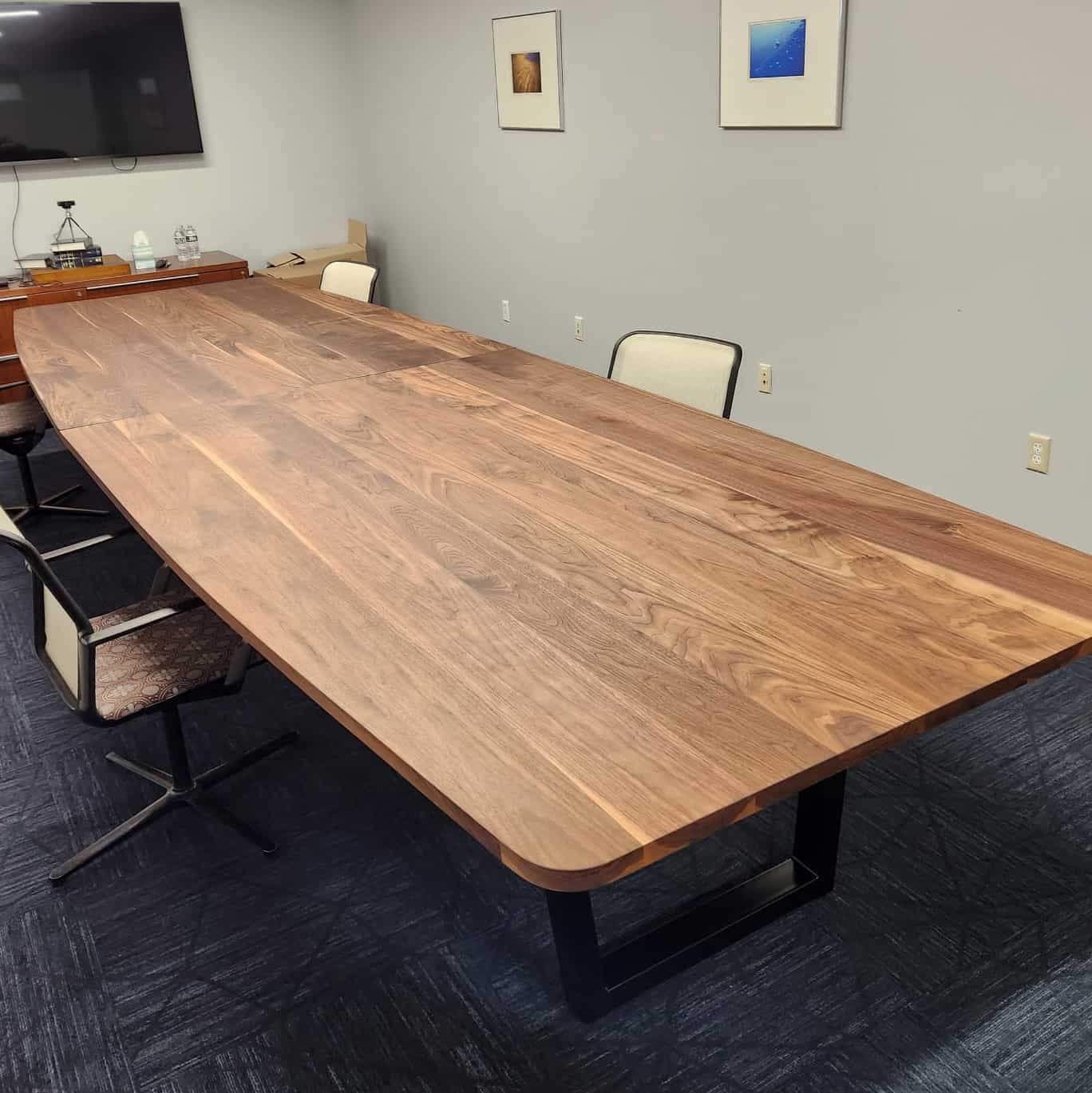 Graceful Walnut Conference Table - Image 5